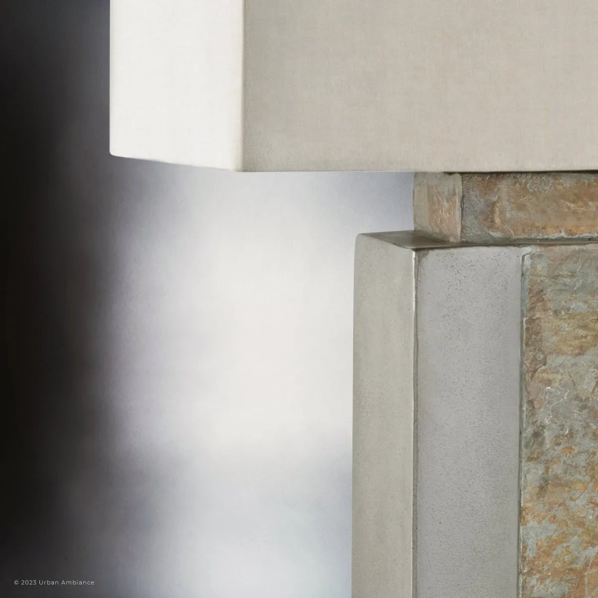 UEX7230 Modern Rustic Table Lamp 17''W x 10''D x 32''H, Gray and Brown Finish, Charlevoix Collection
