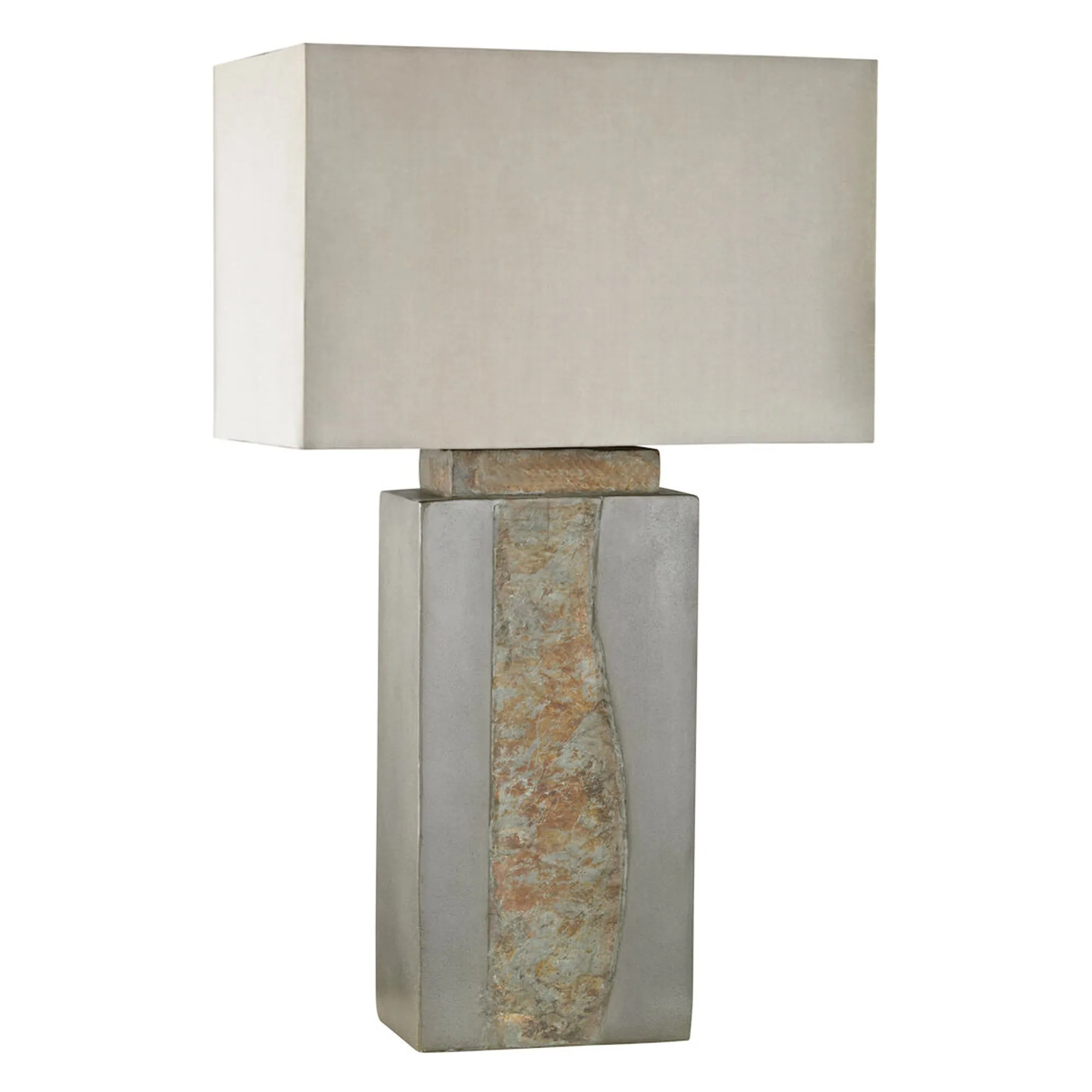 UEX7230 Modern Rustic Table Lamp 17''W x 10''D x 32''H, Gray and Brown Finish, Charlevoix Collection