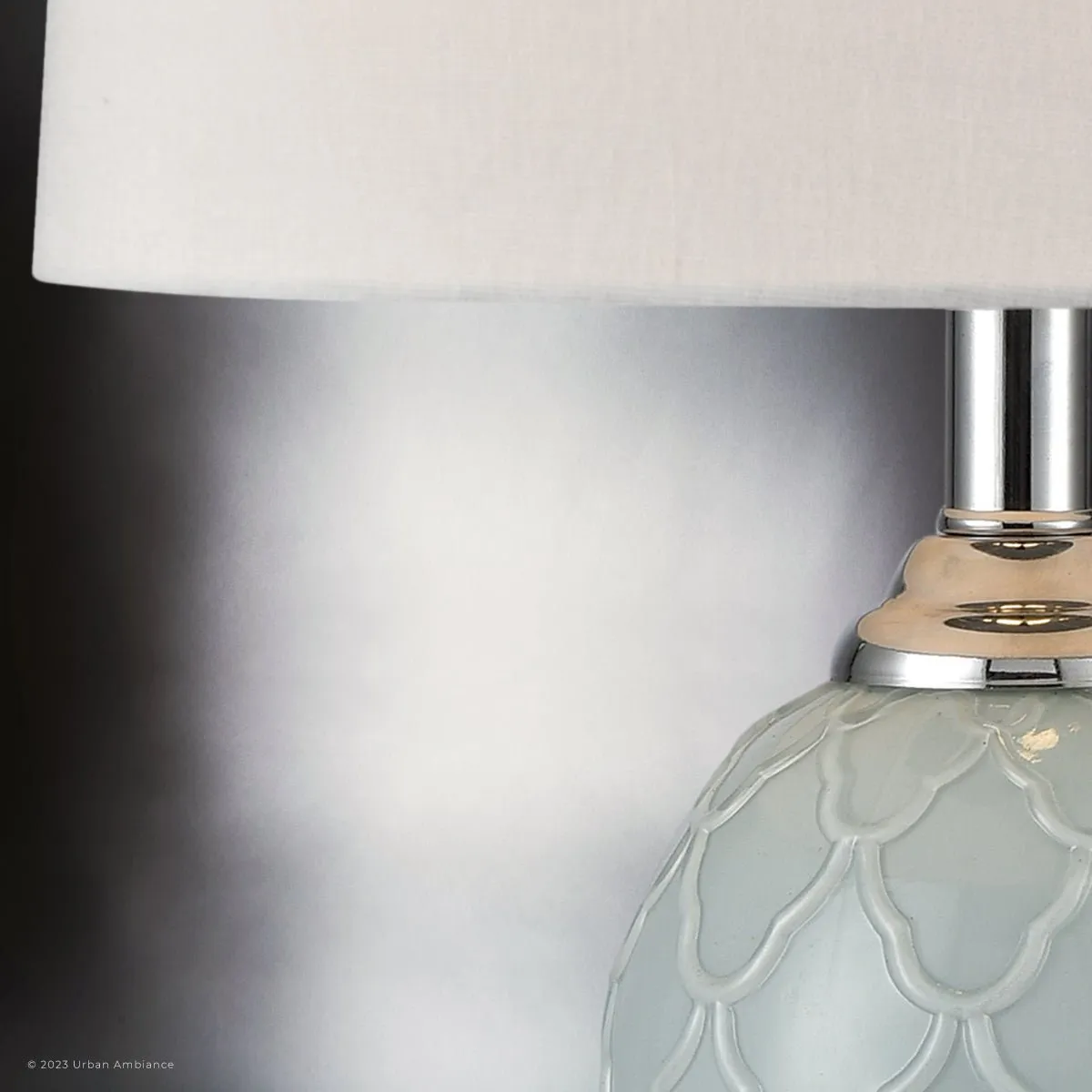 UEX7560 Mid-Century Modern Table Lamp 13''W x 13''D x 24''H, Pale Blue Finish, St. Francisville Collection