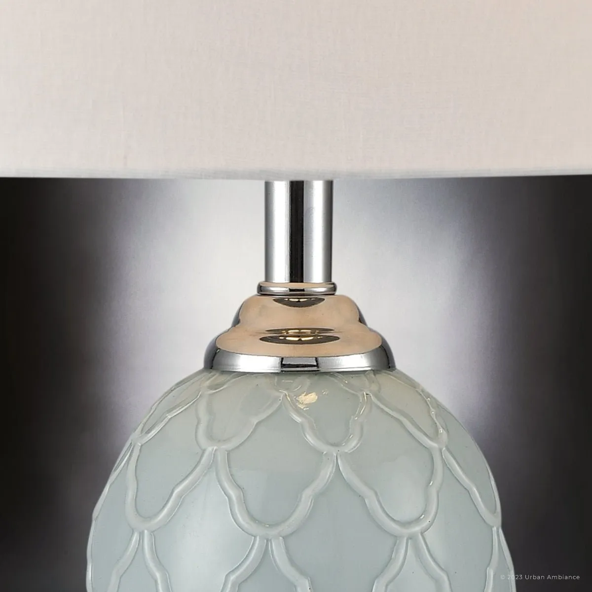 UEX7560 Mid-Century Modern Table Lamp 13''W x 13''D x 24''H, Pale Blue Finish, St. Francisville Collection