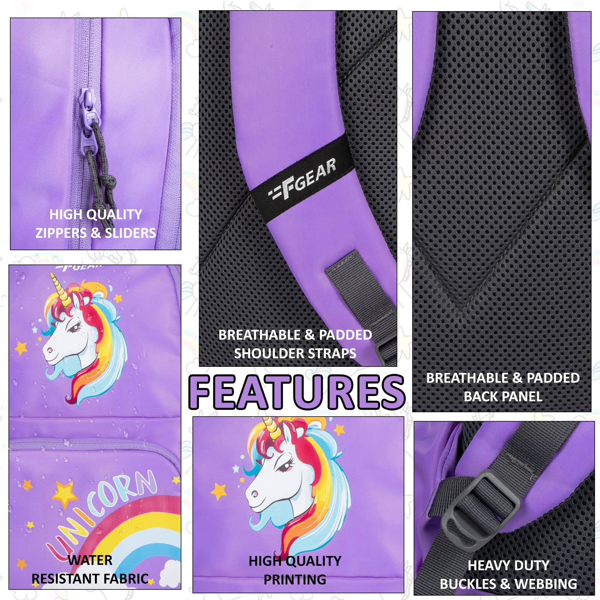 Unicorn 22L Lavender Kids Backpack