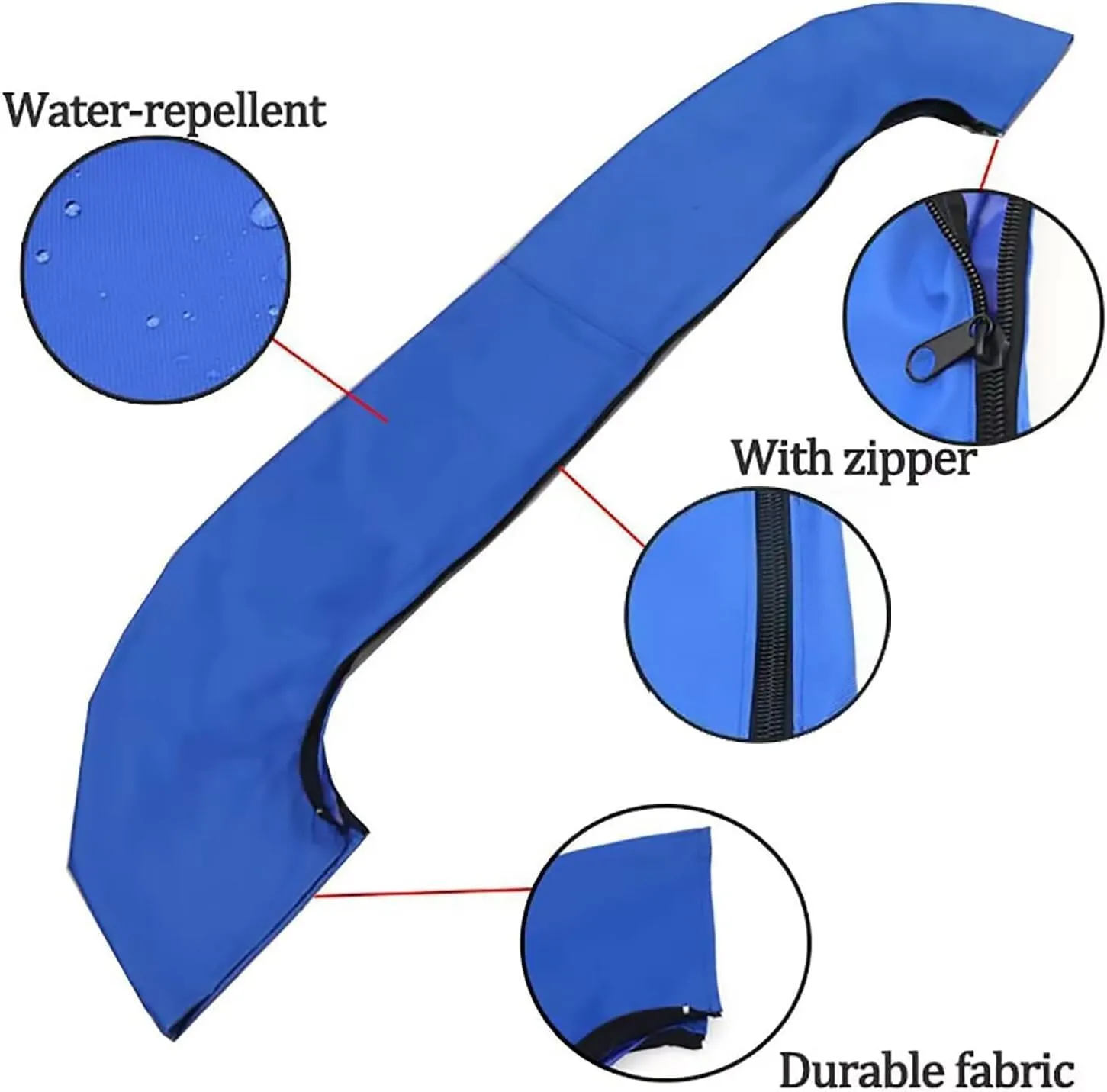 V-shaped waterproof boat cover Bimini Top Protective Cover 600D Oxford Cloth Storage Cover Outdoor Yacht Cover Awning Cover Yacht Canopy Stand Steel Tube Oxford Storage Bag Hull Protectors(3BOW 54"~60