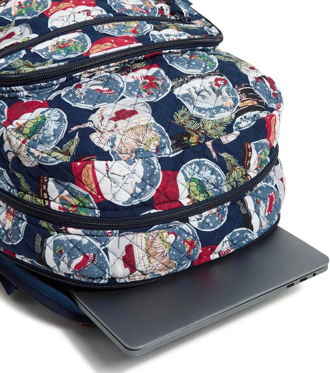Vera Bradley Women's Cotton Campus Backpack, Snow Globes - Recycled Cotton, One Size