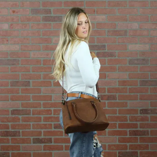 Whitely Leather Conceal Carry Lockable Crossbody Satchel