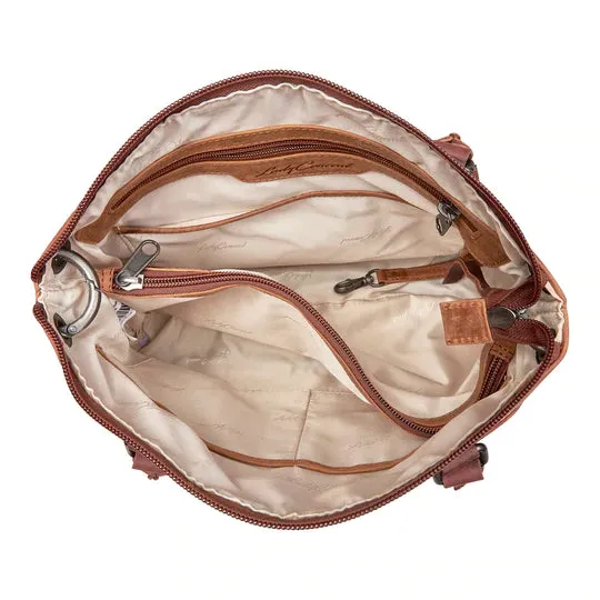 Whitely Leather Conceal Carry Lockable Crossbody Satchel