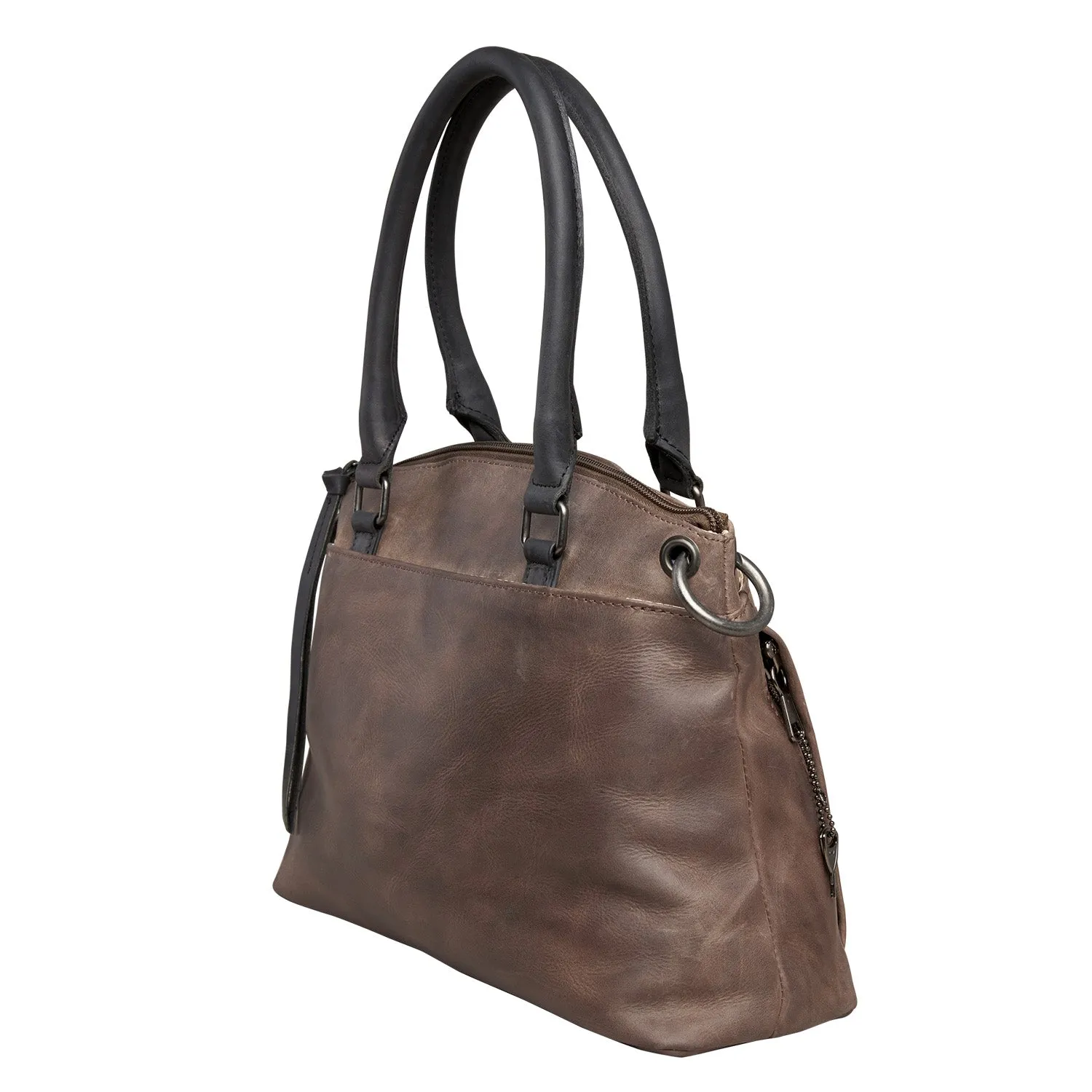 Whitely Leather Conceal Carry Lockable Crossbody Satchel