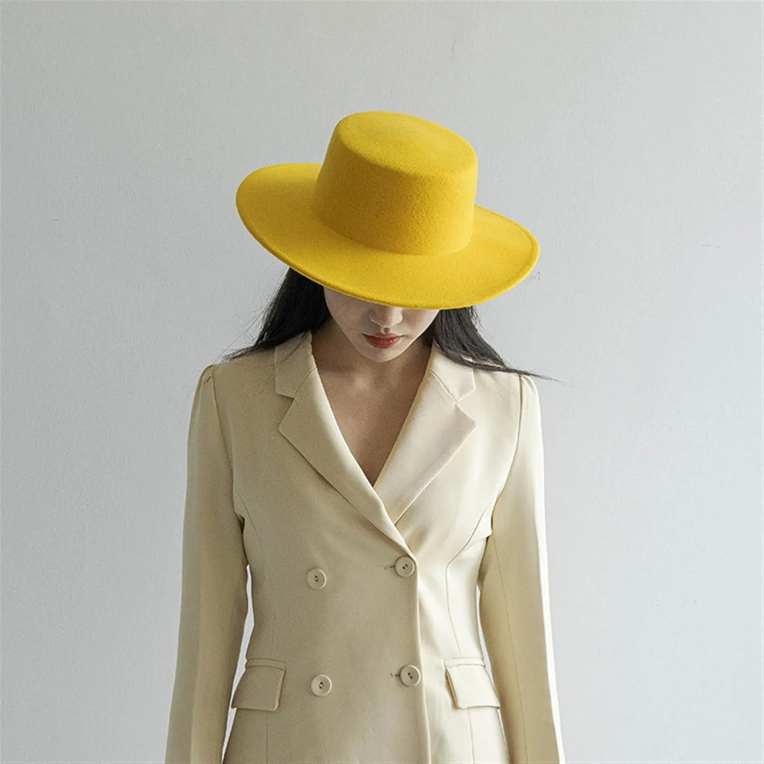 Wide Brim Fedora Hat for Women Men Classic Panama Hat Costume Wool Fedora Hat