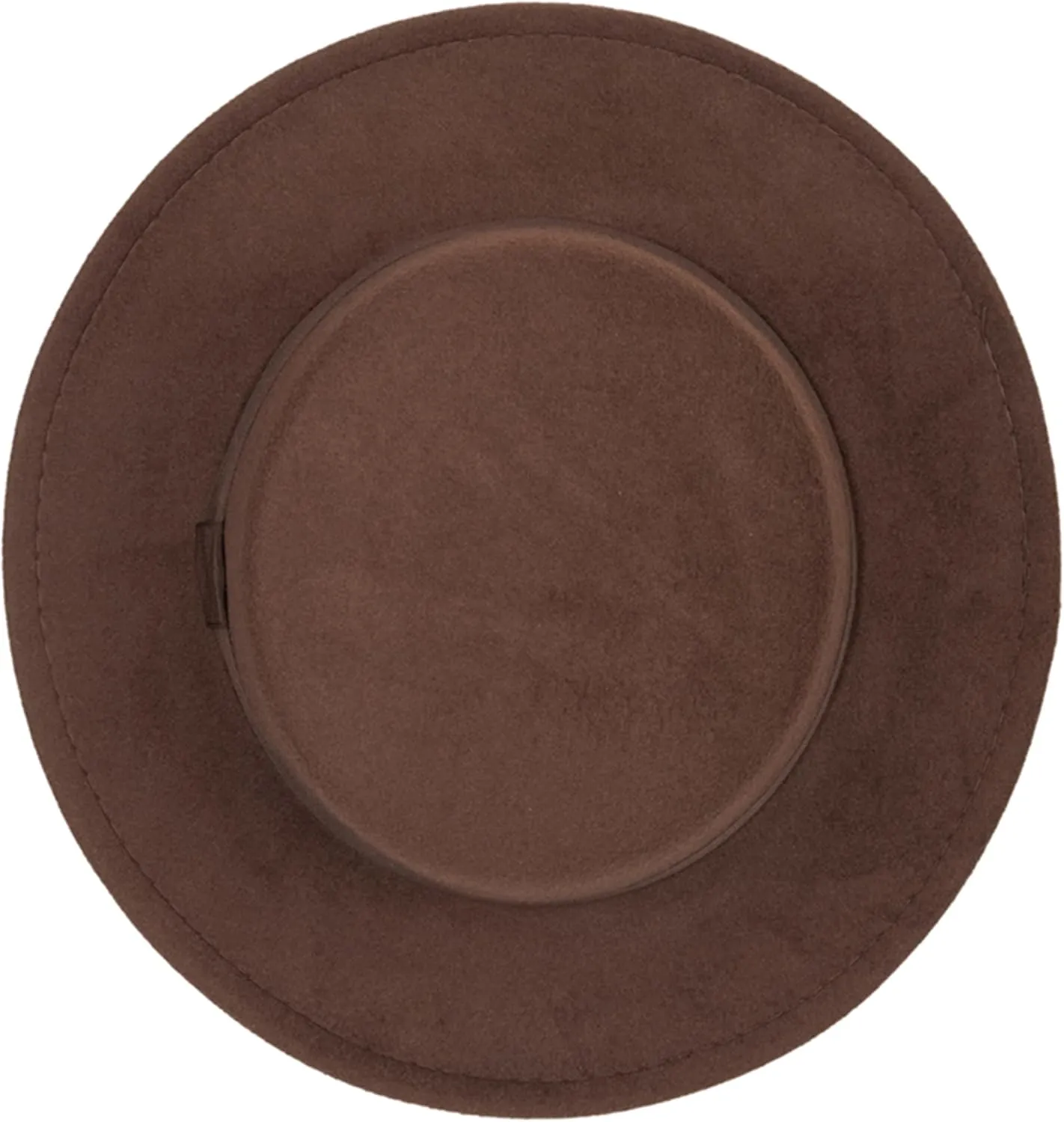 Wide-Brim-Felt-Panama-Fedora-Hat with Flat-Top-Pork-Pie Cap for Women Men (Size:M)
