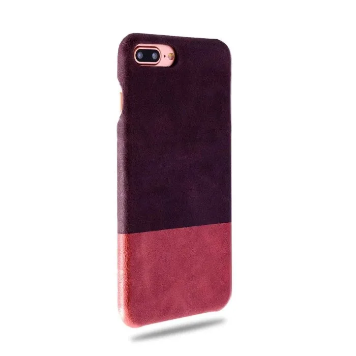 Wine Purple & Rosewood Pink iPhone 8 Plus / iPhone 7 Plus Leather Case