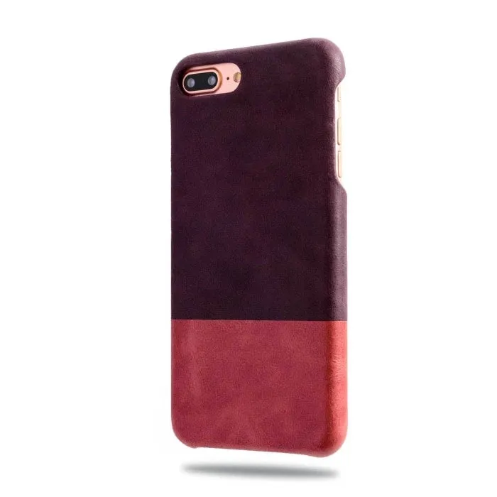 Wine Purple & Rosewood Pink iPhone 8 Plus / iPhone 7 Plus Leather Case