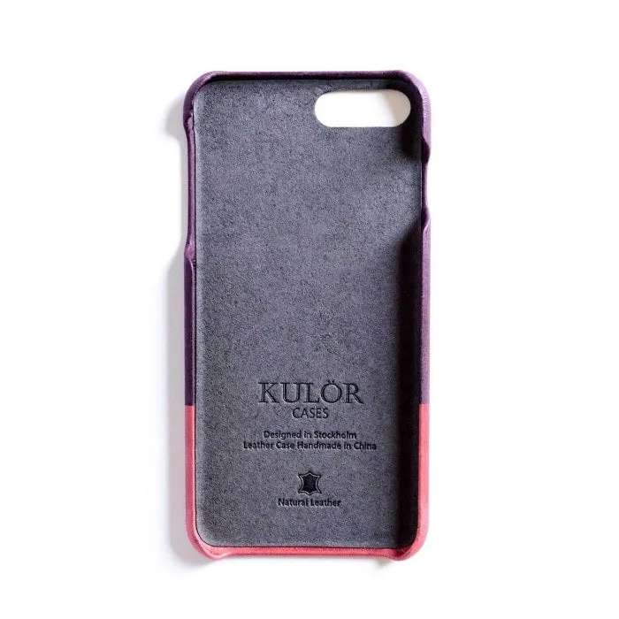 Wine Purple & Rosewood Pink iPhone 8 Plus / iPhone 7 Plus Leather Case