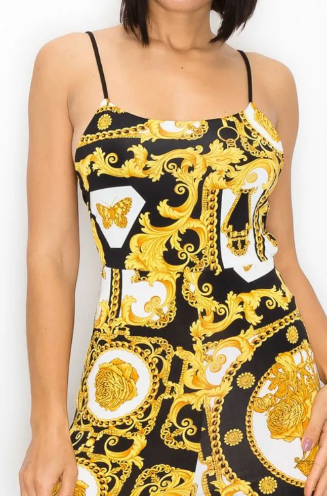 WOMAN RENAISSANCE PRINTED JUMPSUIT