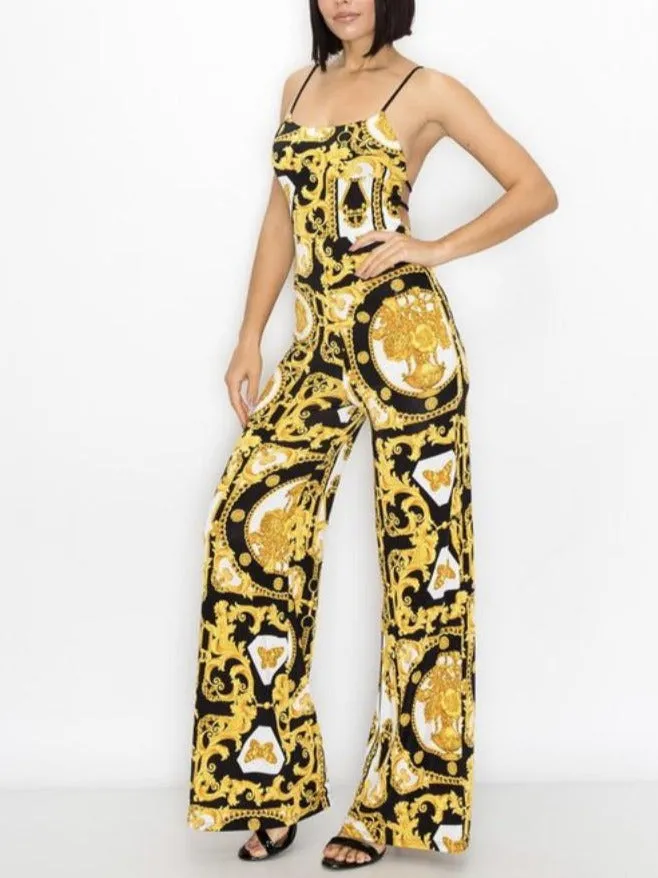 WOMAN RENAISSANCE PRINTED JUMPSUIT