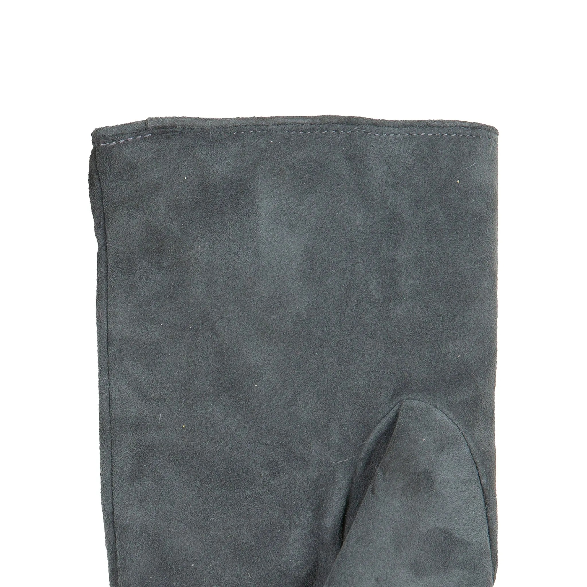 Women’s Fingerless Suede Mittens with Faux Fur Trim